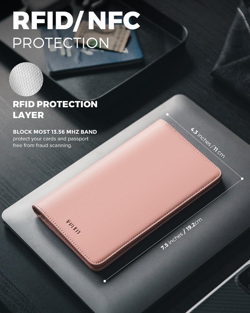 VULKIT Passport Holder Wallet RFID Blocking Travel Wallet for Men & Women - Image 2